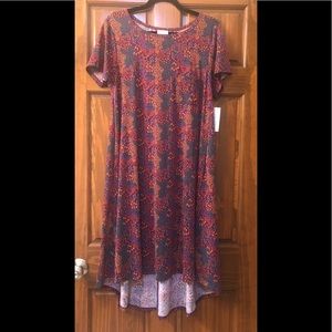 NWT LuLaRoe Carly Dress- Deep Plum with greenery